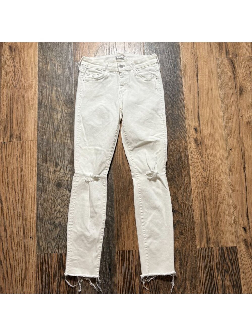 Mother The Looker Ankle Fray Jeans Little Miss Innocent Women's Size 25 EUC!